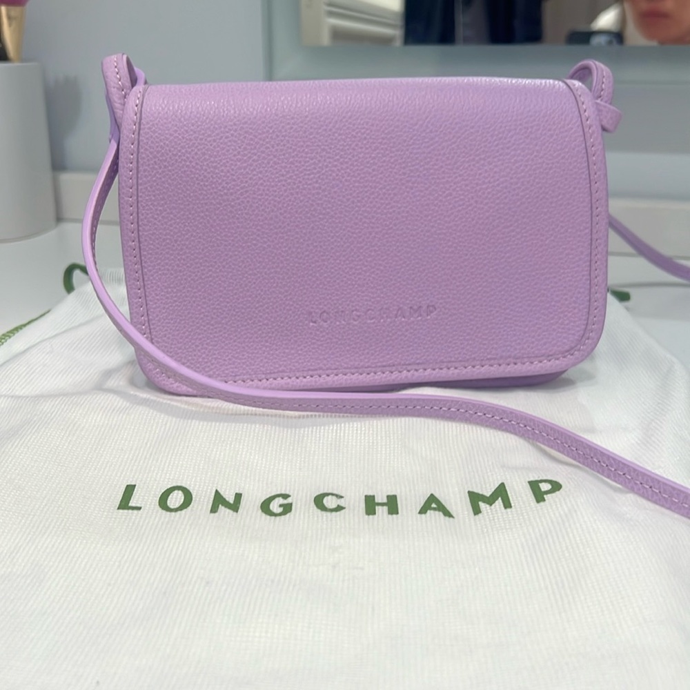 Longchamp Le Foulonne Leather Wallet-On-Strap Crossbody Clutch